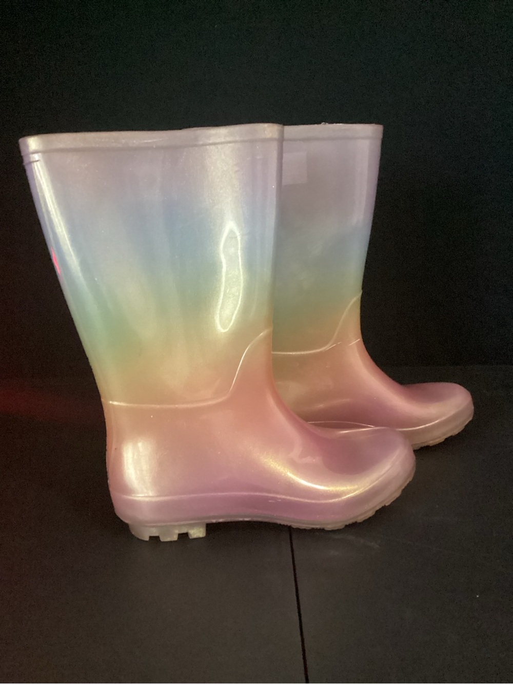 Target Iridescent Pink Rainbow Women's Rain Boots